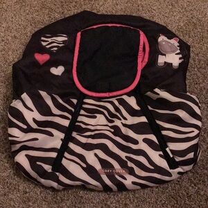 Cozy Cover zebra pink black infant care seat cover